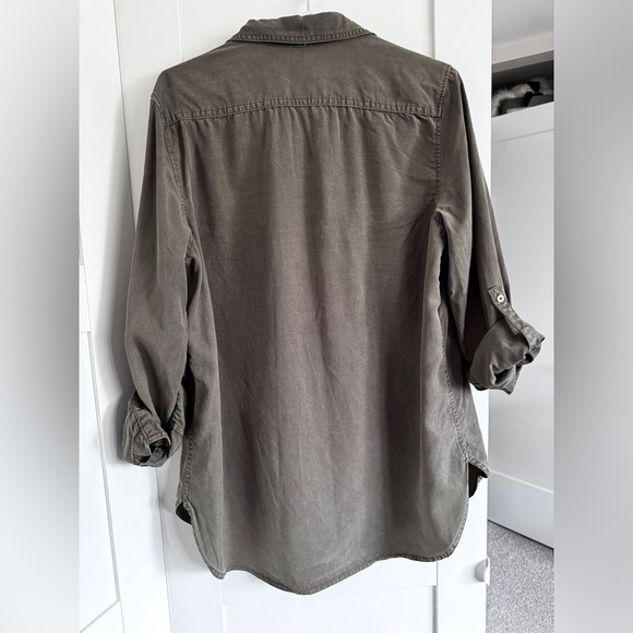 ARITZIA GROUP BABATON Utility Button Down Collar Shirt Light Olive Green Small - Picture 4 of 9